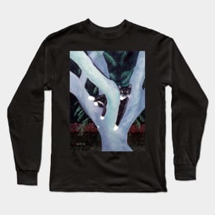 Tuxedo Cat in the Tree Long Sleeve T-Shirt